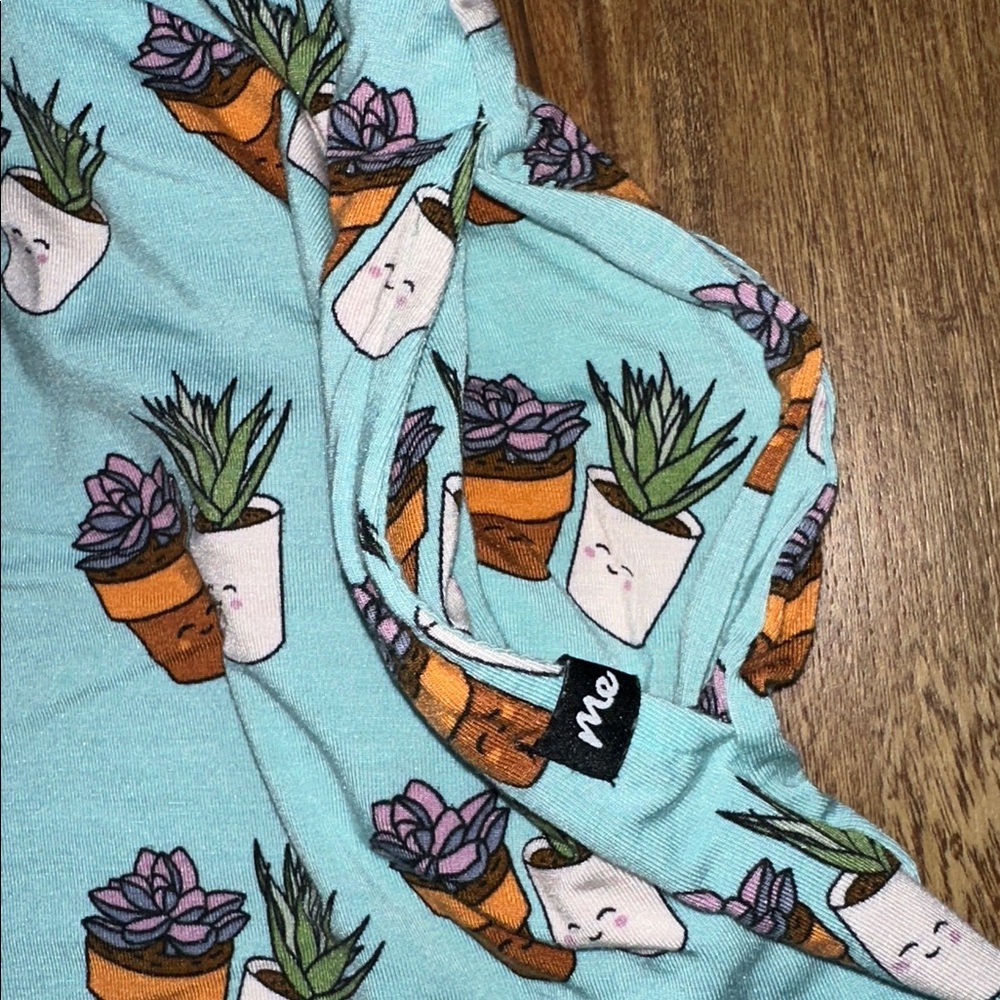 MeUndies UltraModal V-Neck Romper Blue Succulent Print Size Medium - Picture 5 of 5